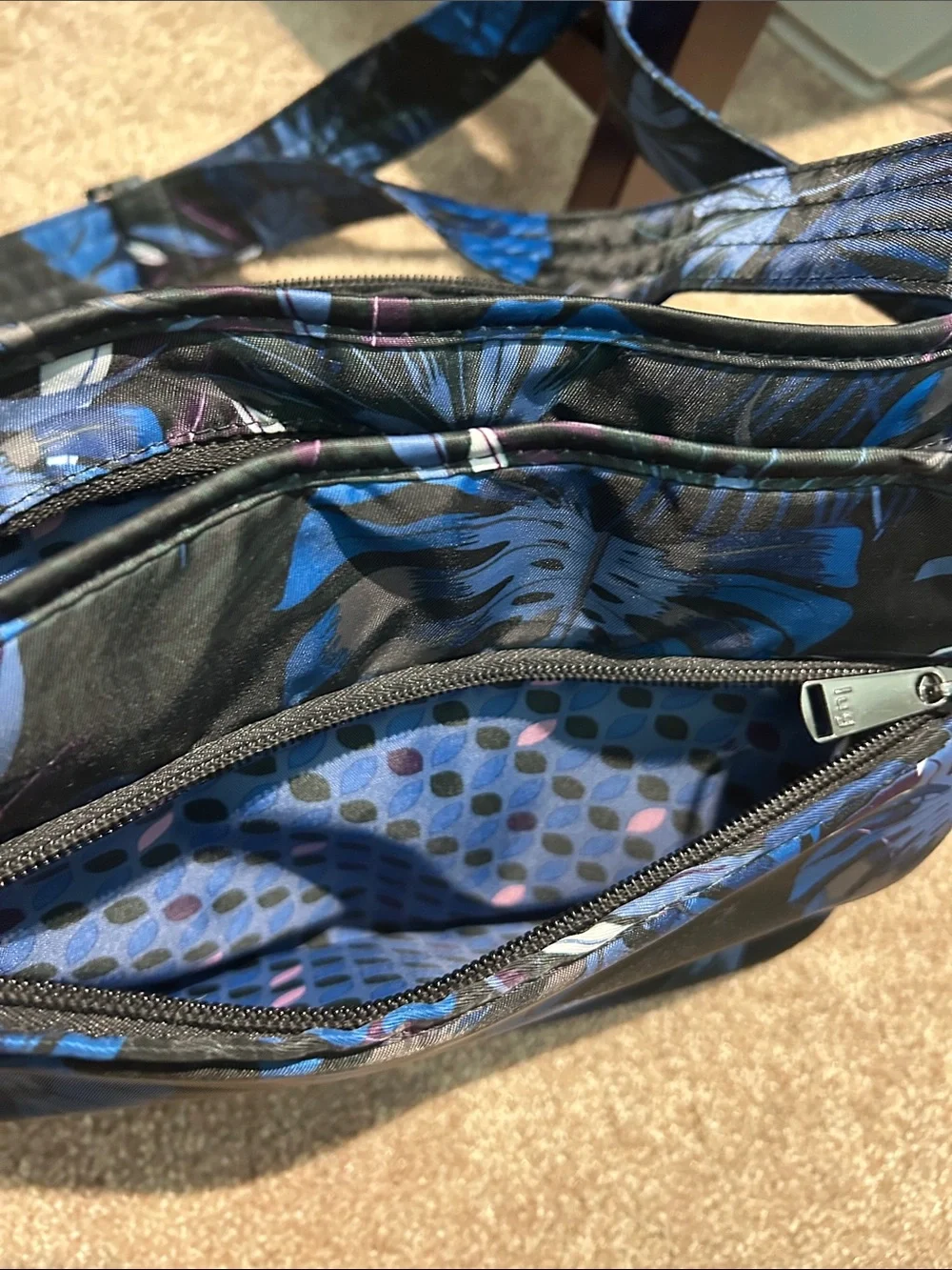 Lug Blue Tropical Print Crossbody Bag and Matching Wallet